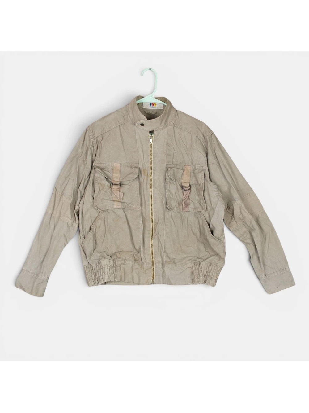 Vintage Magnum Military Style Bomber Jacket Mens Small Beige Hunting Outdoor 90s